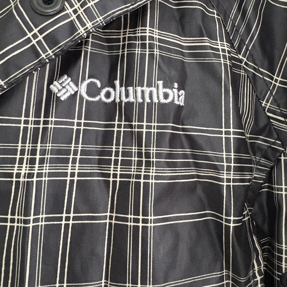 Columbia Black and White Plaid Rain Trench Coat - Picture 2 of 9